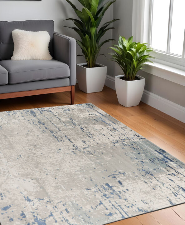 HomeRoots Square Abstract Power Loom Area Rug