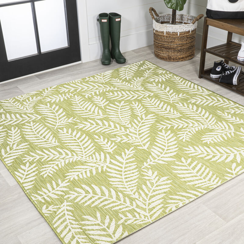 Nevis Palm Frond Square Indoor/Outdoor Area Rug