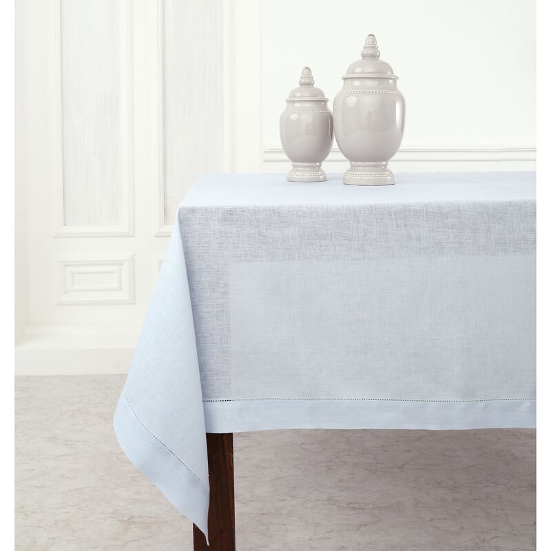Solino Home Classic Hemstitch 100% Linen Tablecloth &ndash; Handcrafted, Machine Washable, Perfect for Holiday and Everyday Dining
