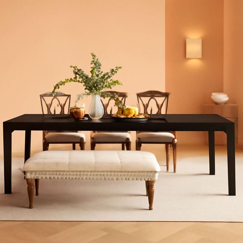 ShipItFurniture Black 78" Rectangular Dining Table, Seats 6&ndash;8 image number 1