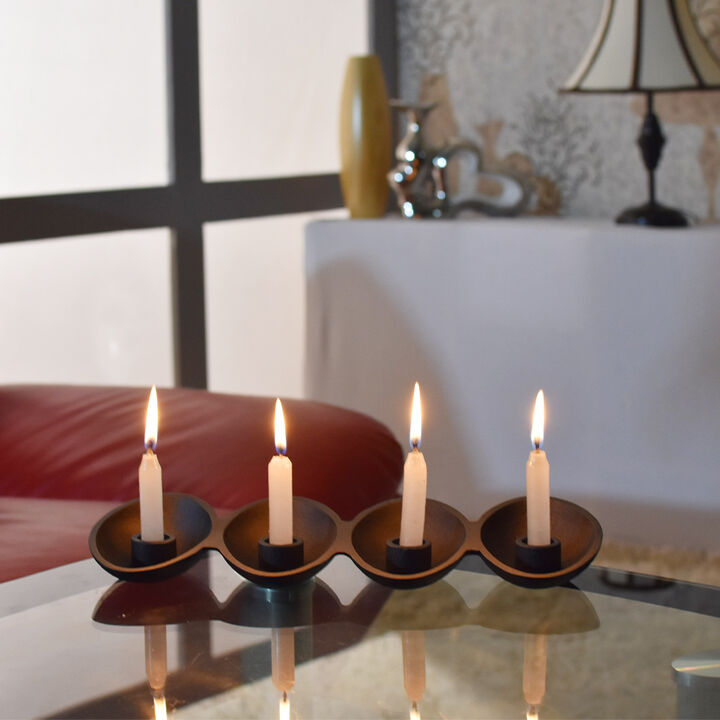 Modern Handmade Aluminum Eco-friendly Geometric Black Set Of One Tea Light Candle Holder BBH Homes