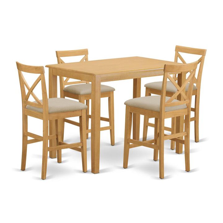 5 Pc counter height Dining set - high top Table and 4 Dining Chairs.