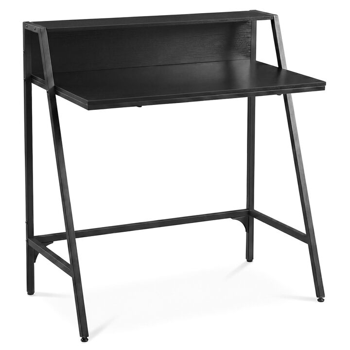 Home Desk with Raised Shelf and Metal Frame for Work and Study