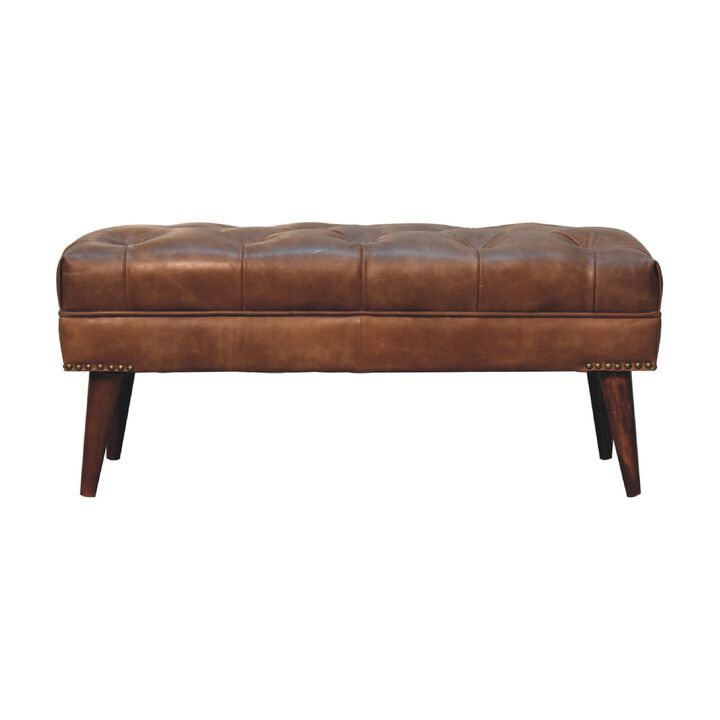 Artisan Furniture Harbour Brown Leather Bench