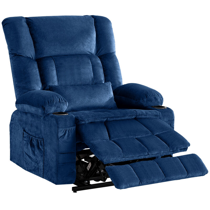 Fabric Power Recliner with Massage and USB Port