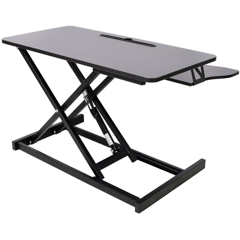 GOODSILO Ergonomic Adjustable Height Standing Desk Converter with Keyboard Tray for Home Office Workstations and Computer Monitors image number 4