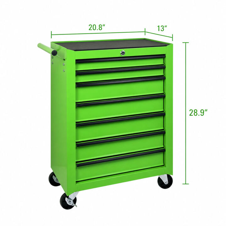 ELEMENT ACE 7-Drawer Rolling Metal Tool Chest with Ball Bearing Slides, Casters, Steel Frame for Garage Workshop Job Site Storage
