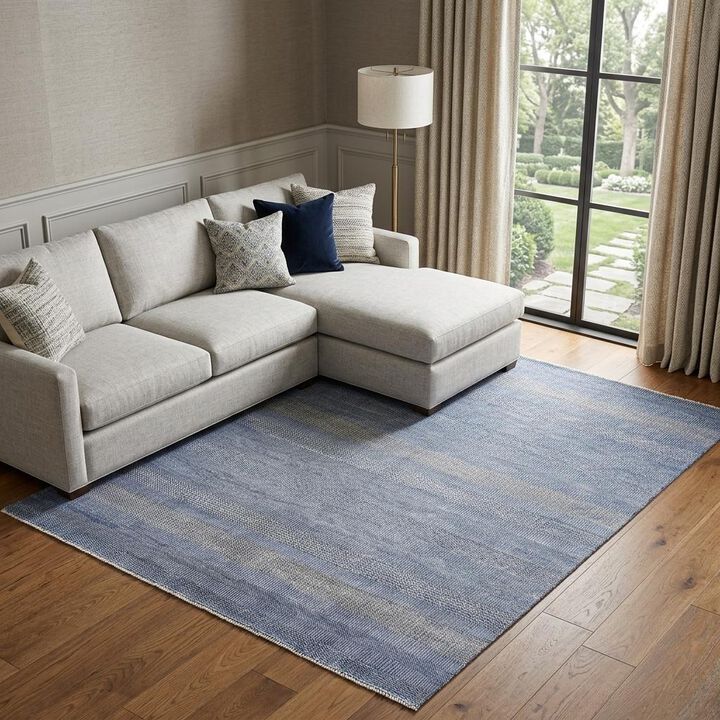 HomeRoots Wool Striped Shag Hand Knotted Runner Rug