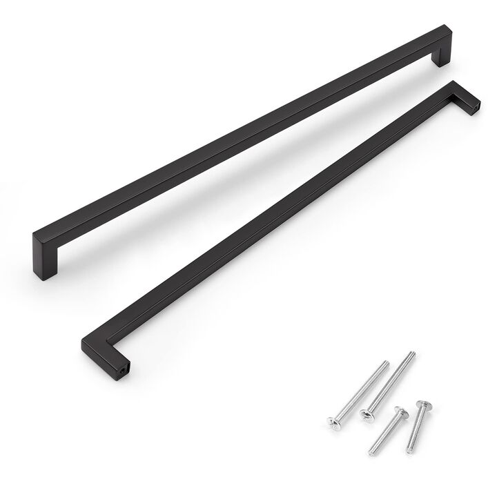 KNOBWELL 20 Pack| 320mm Black Drawer Pulls, 12-3/5 inch Stainless Steel Long Cabinet Pulls, Matte Black Handles for Kitchen Cabi