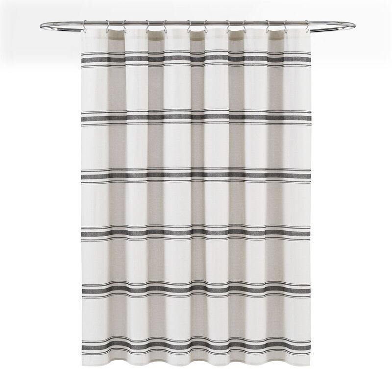 Farmhouse Stripe Cotton Shower Curtain