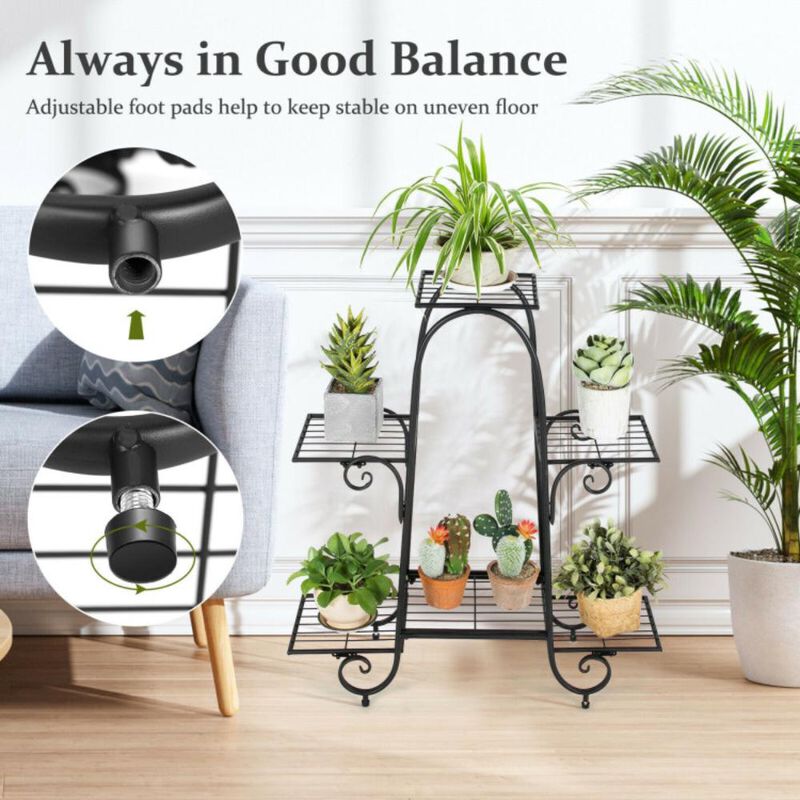 Hivvago 6-Tier Plant Stand with Adjustable Foot Pads