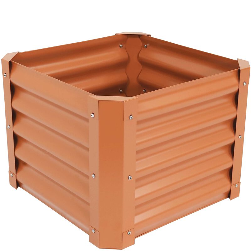 Sunnydaze 41" Square Steel Raised Garden Bed