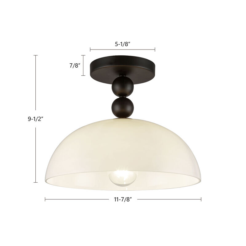 Paisley 12 in Socket Semi Flush Mount image number 9