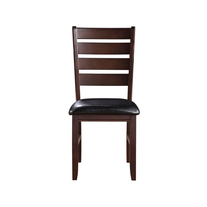Urbana Side Chair (Set of 2) In Black PU & Cherry