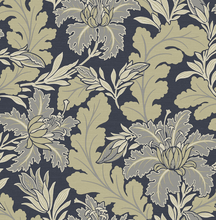 Butterfield Navy Floral Wallpaper