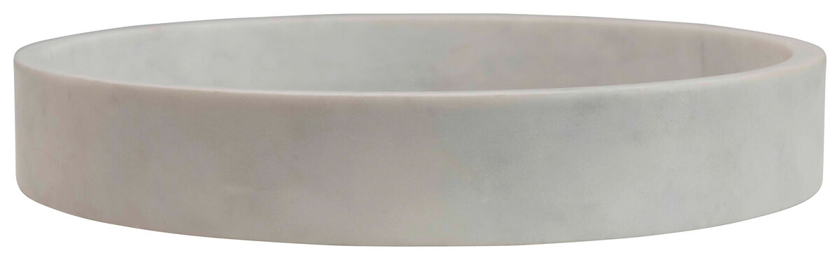 Minimalist Round Carved Marble Tray or Charcuterie Board, White