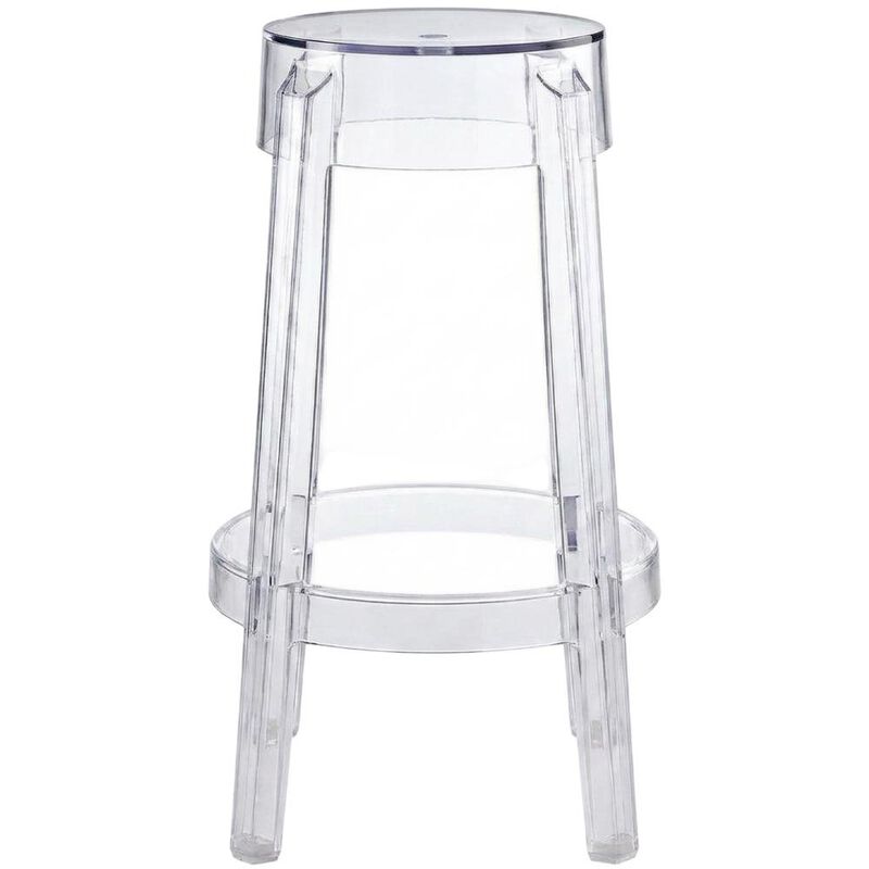 Acrylic Backless Counter Stool, Clear Color image number 1