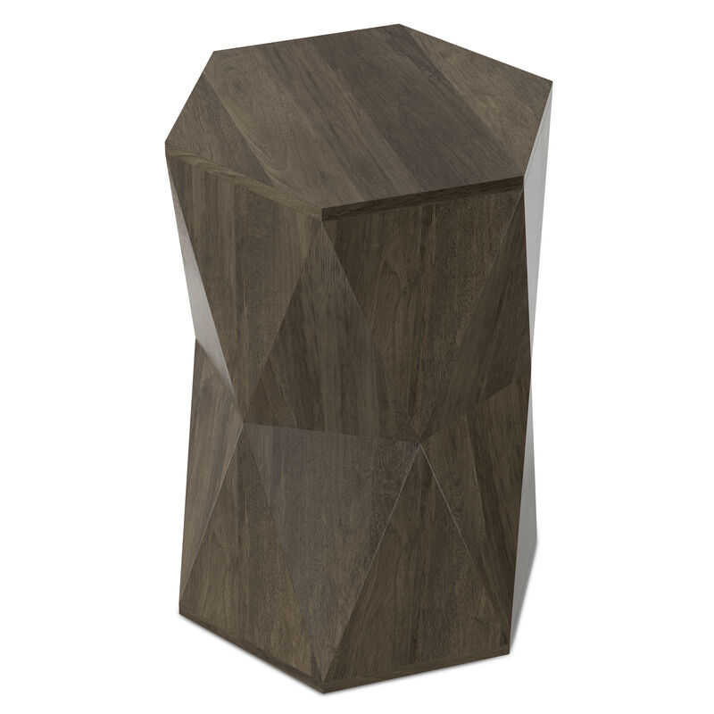 Mckinley 16 inch Wide Solid Mango Contemporary End Table in Ash Grey, Assembled