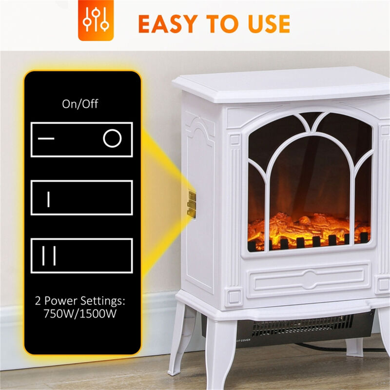 Energy-Efficient Electric Fireplace Heater with Multiple Heat Settings image number 1
