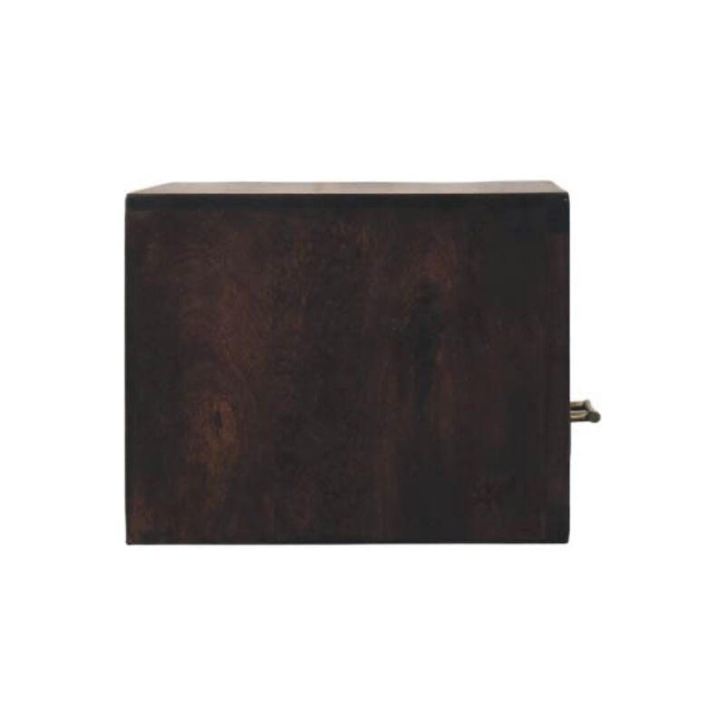 HomeRoots 18" Brown Solid Wood One Drawer Floating Nightstand image number 2