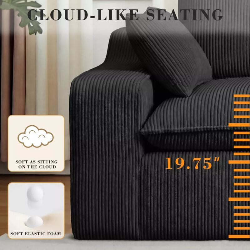 137" U-Shape Modular Sectional Sofa image number 3