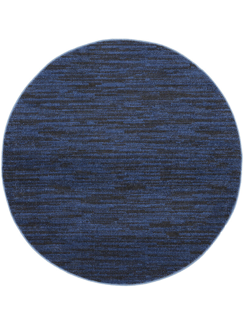 Nourison Essentials NRE01 Midnight Blue 4' x Round Rug image number 0