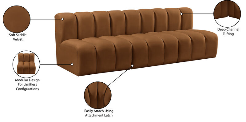 Meridian Furniture Arc Saddle Velvet Modular Sofa image number 9