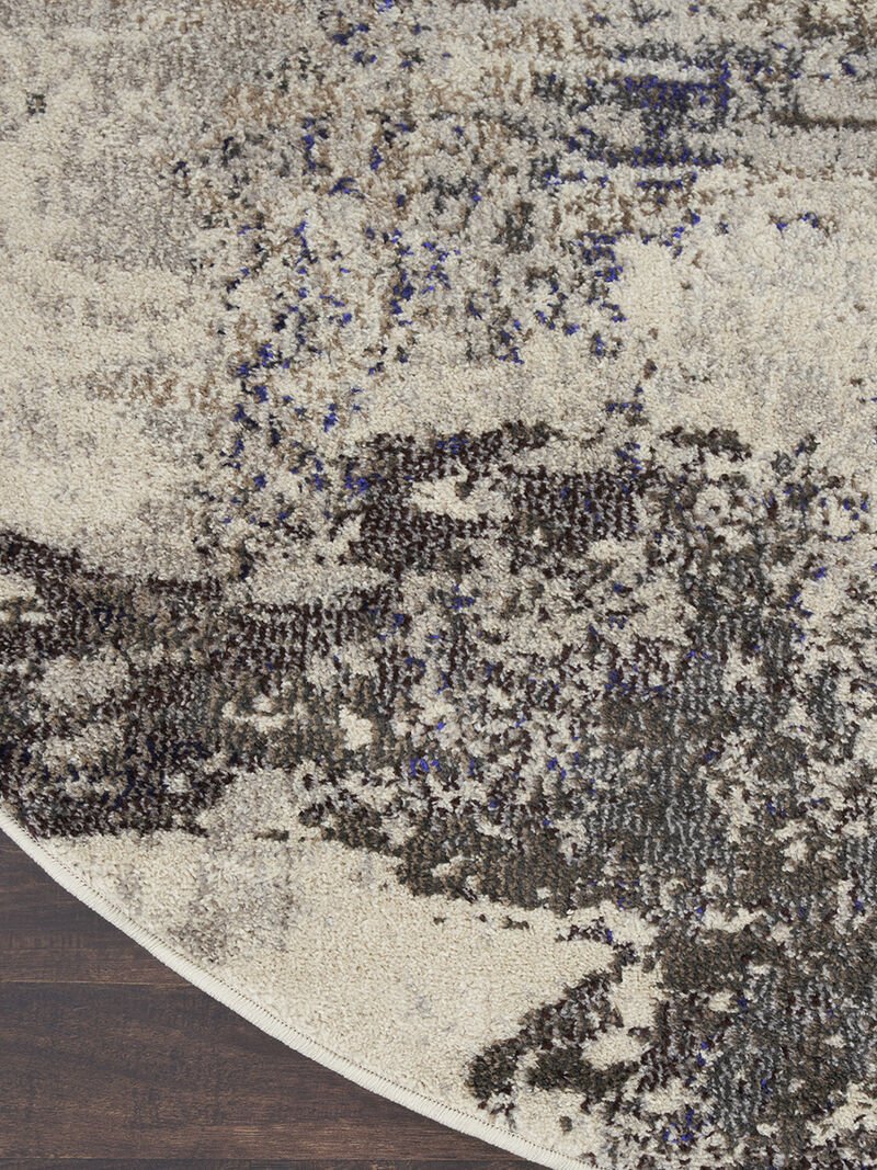 Celestial CES02 Ivory/Gray 5'3" x Round Rug