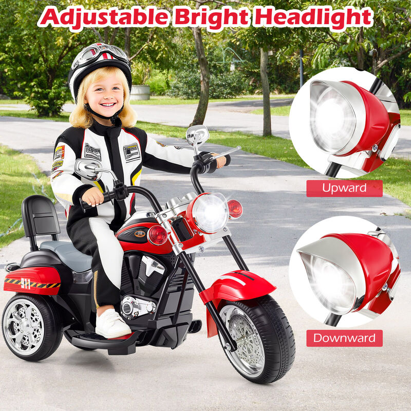 6V Toddler Electric Ride-On Bike with 3 Wheels, Horn and Front Headlight image number 4