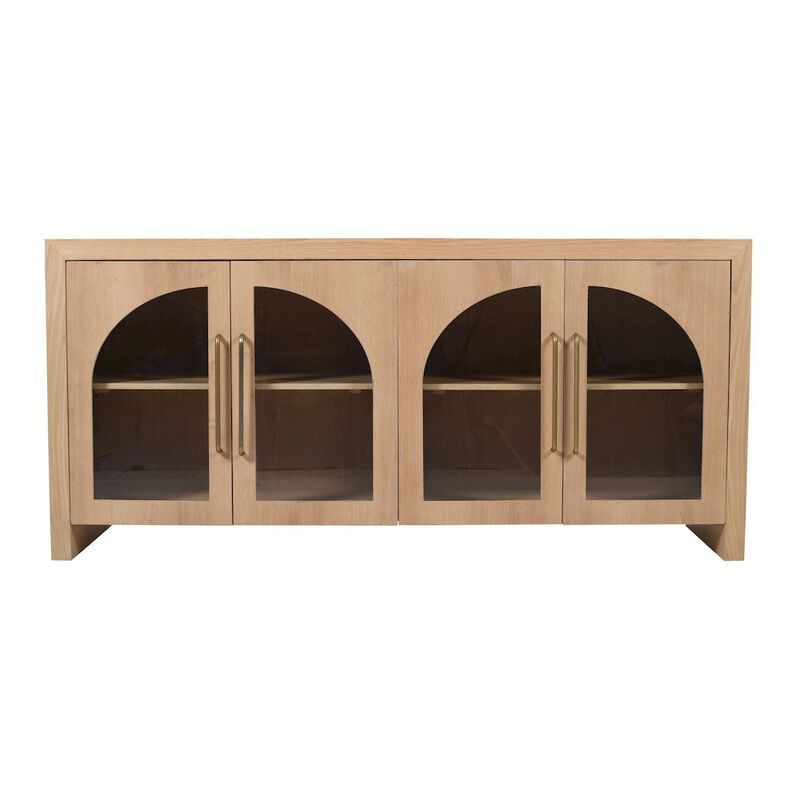 Jofran Archimedes 70 Curved Arch Four Door Sideboard Storage Cabinet