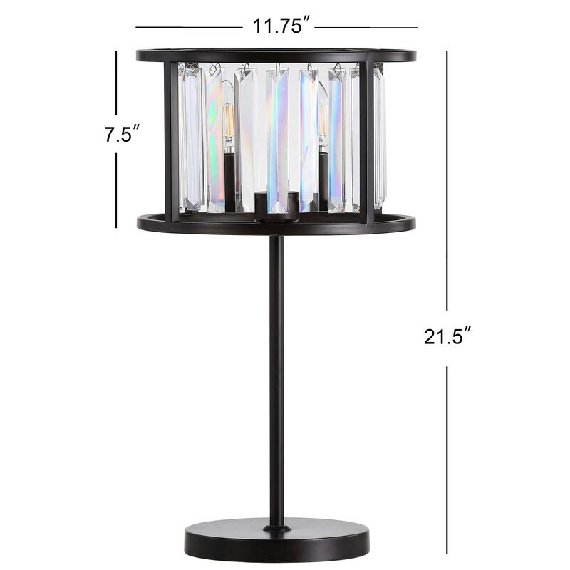 Bevin Metal/Crystal LED Table Lamp