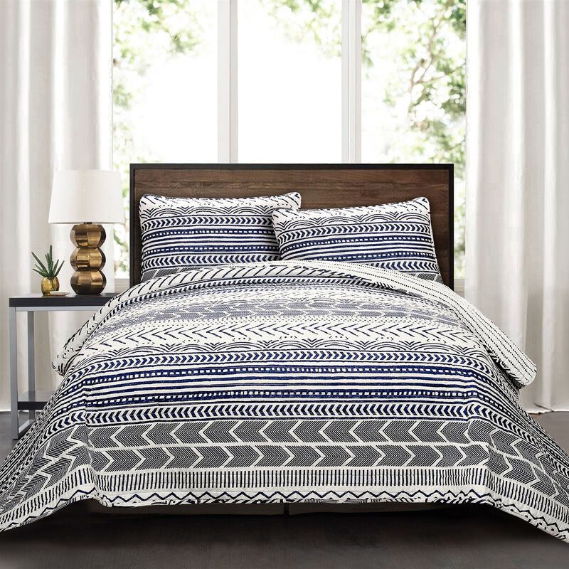 Scandinavian Cotton Comforter Set with Reversible Design &ndash; 3 Pieces