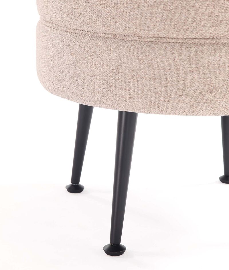 Bailey Cream and Black Ottoman