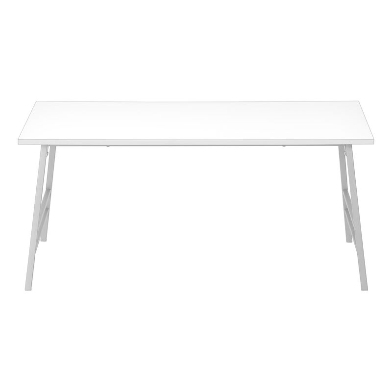 Monarch Specialties I 3790 Coffee Table, Accent, Cocktail, Rectangular, Living Room, 40"L, Metal, Laminate, White, Grey, Contemporary, Modern
