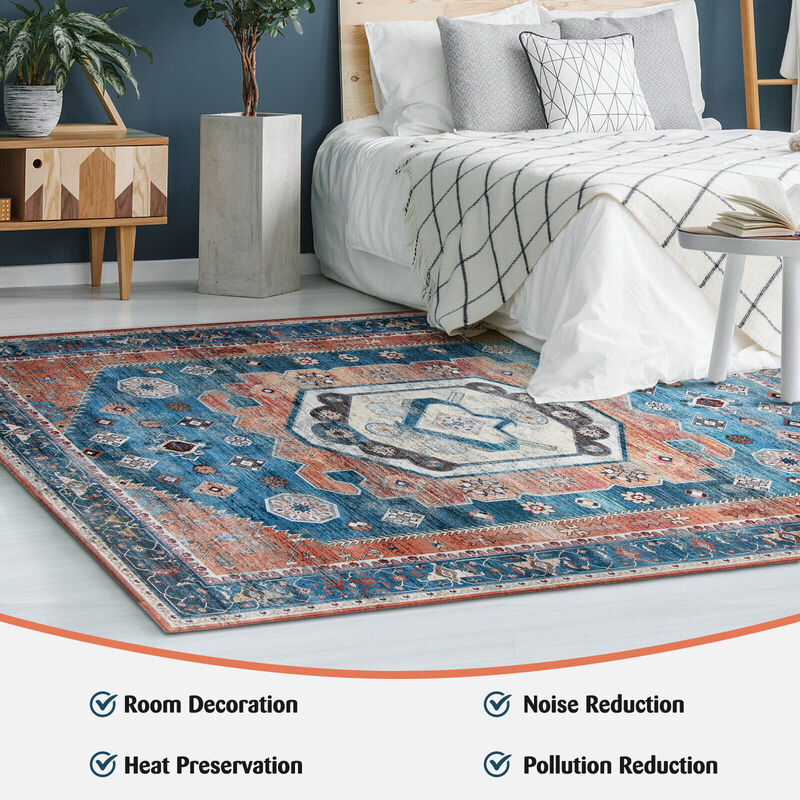 5 x 7 Inch Non-Shedding Distressed Vintage Indoor Area Rug image number 2