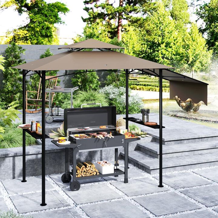 Hivvago 8x5 BBQ Gazebo with Shelves and Hooks