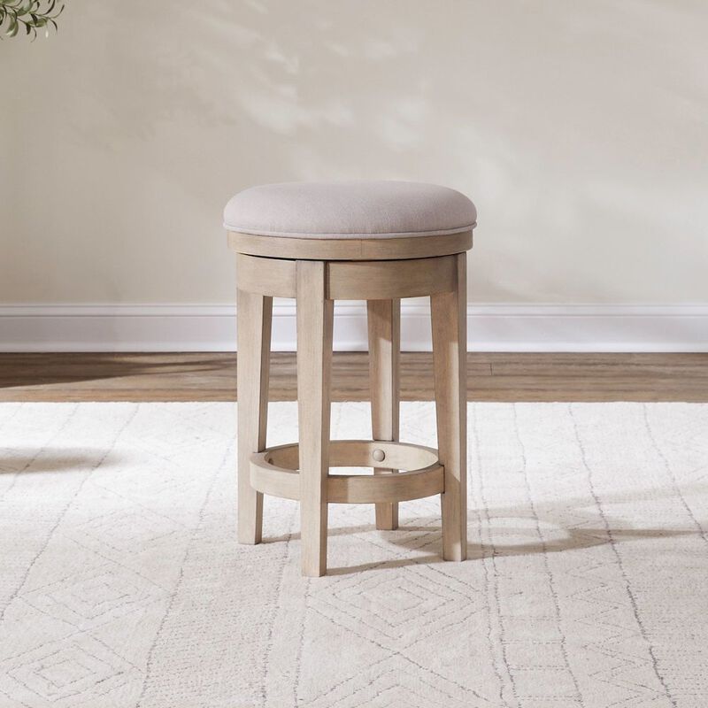 Liberty Furniture Brentwood Upholstered Swivel Console Stool  - Sandstone image number 7