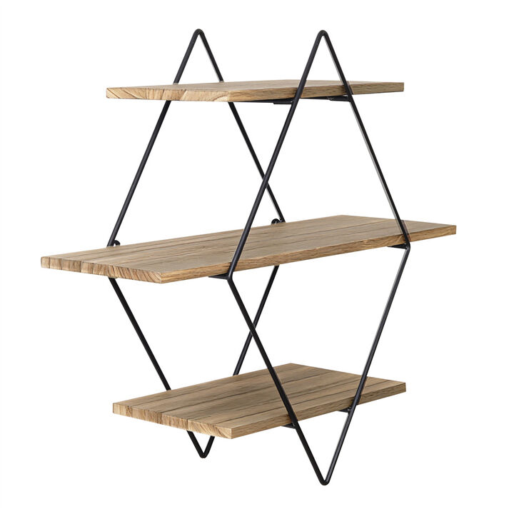 3 Tier Wall Floating Ledge Shelves Wall Decor Storage Shelf Booke Display Rack