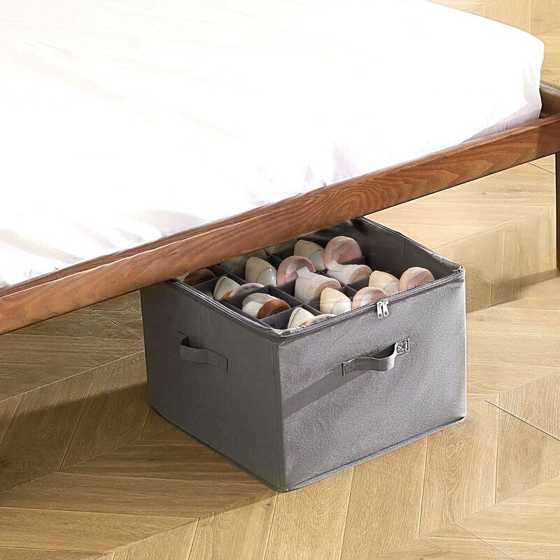 Under Bed Shoe Storage Organizer with 16 Compartments and Adjustable Dividers image number 1