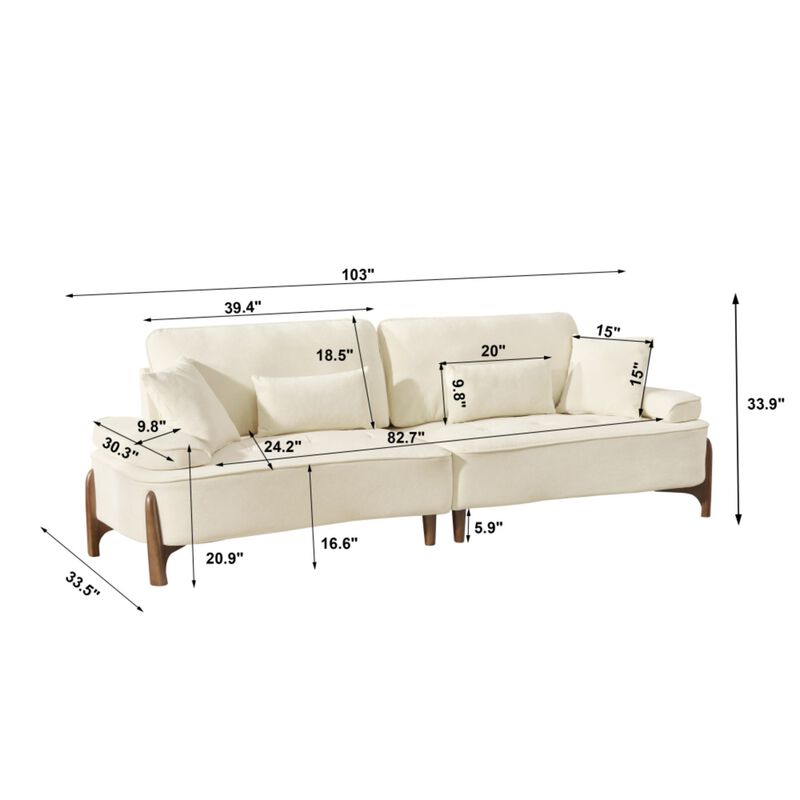 Wipelt Comfortable Deep-Seated Sectional Sofa image number 9