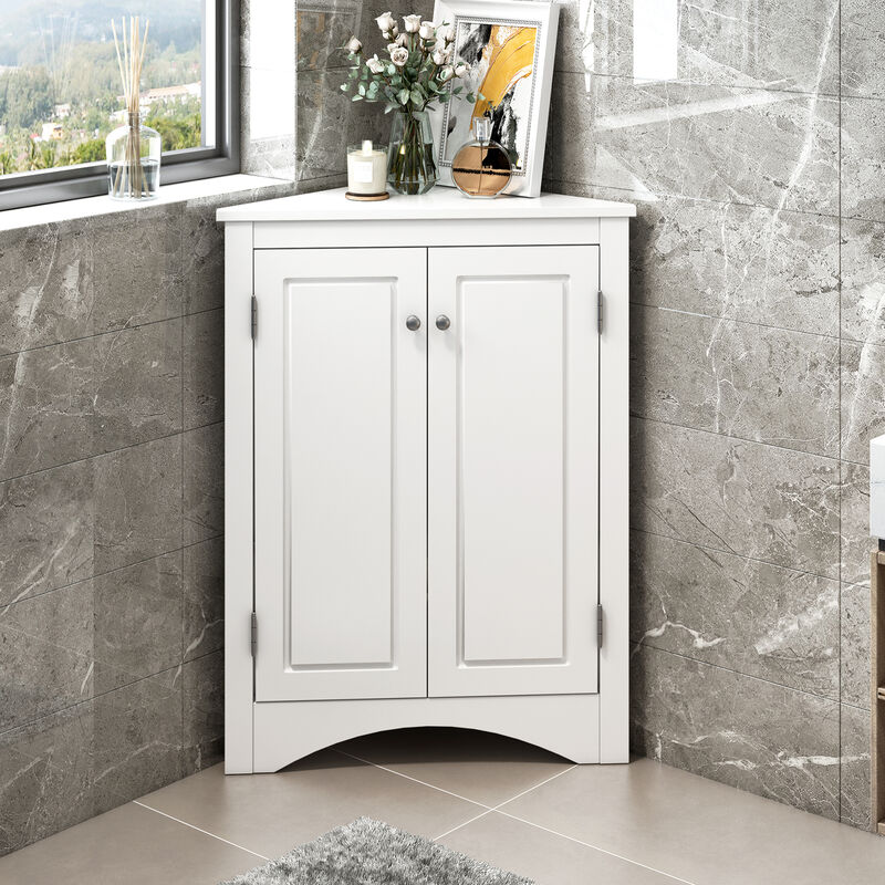 ELEMENT ACE Triangle Bathroom Storage Cabinet with Adjustable Shelves Freestanding Floor Cabinet image number 6