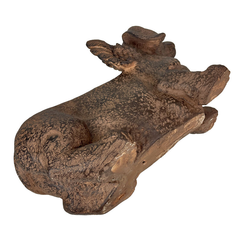 Flying Wiener Dog Planter 18" Brown, With Drain Hole, Rustic Garden Decor image number 4