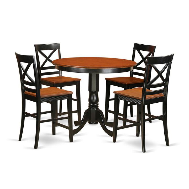 5 PC counter height Dining set - Small Kitchen Table and 4 bar stools with backs.