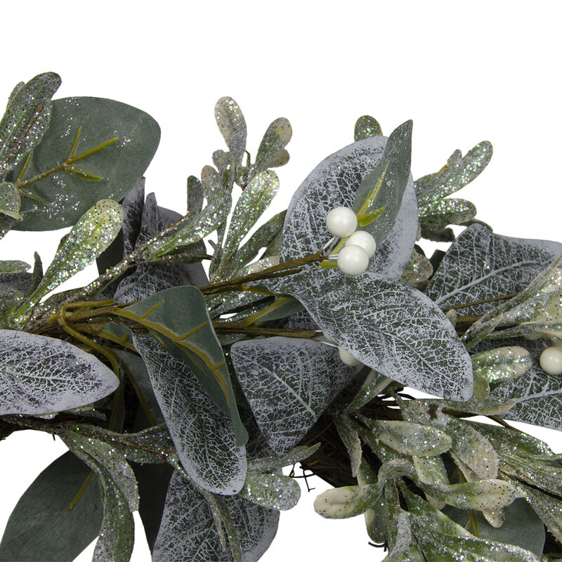 Iced Leaves and Winter Berries Artificial Christmas Wreath - 24 inch  Unlit image number 3