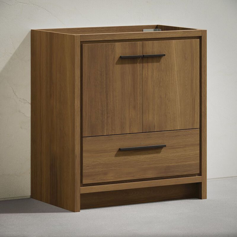 Virage 30" Freestanding Bathroom Vanity in Brown Oak without Sink Top image number 2