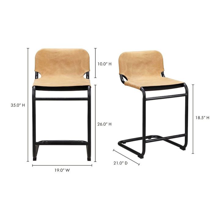 Moe's Home Collection Baker Counter Stool Tan-Set Of Two