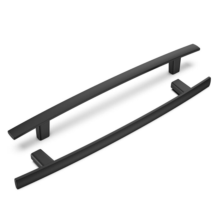 homdiy 30 Pack Cabinet Handles Black Cabinet Pulls 6-1/4 "" Hole Centers Kitchen Pulls Matte Black Curved Arch Handles for Dress