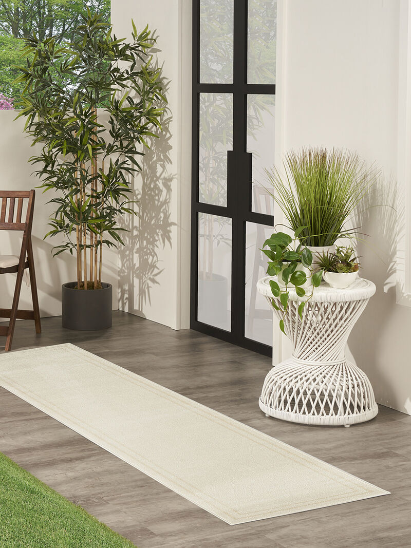 Nourison Essentials NRE02 Ivory/Gold 2' x 6' Rug image number 1