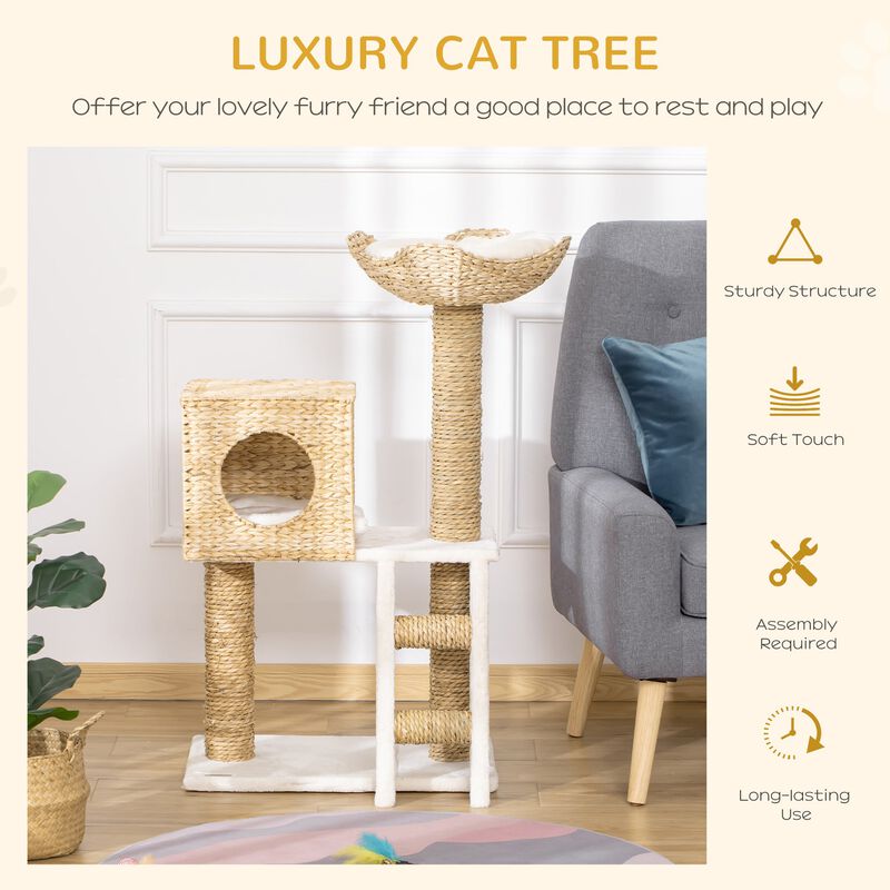 Natural Cat Playground: Modern Tree with Condo & Scratching Posts image number 3