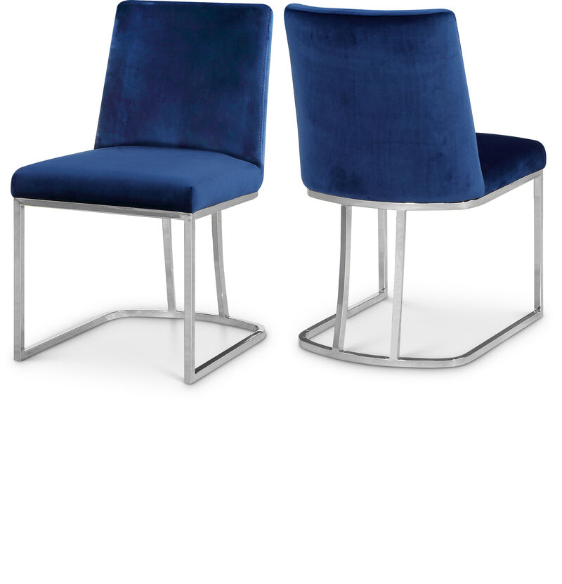 Meridian Furniture Heidi Navy Velvet Dining Chair, Set of 2